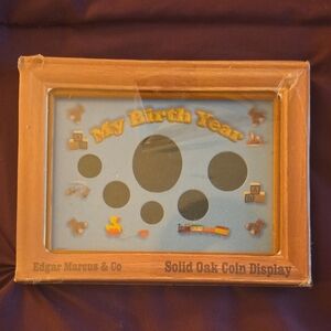 Edgar Marcus & Co Solid Oak Coin Display